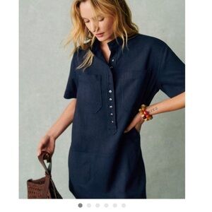 Sezane Sonali Dress 38 Navy